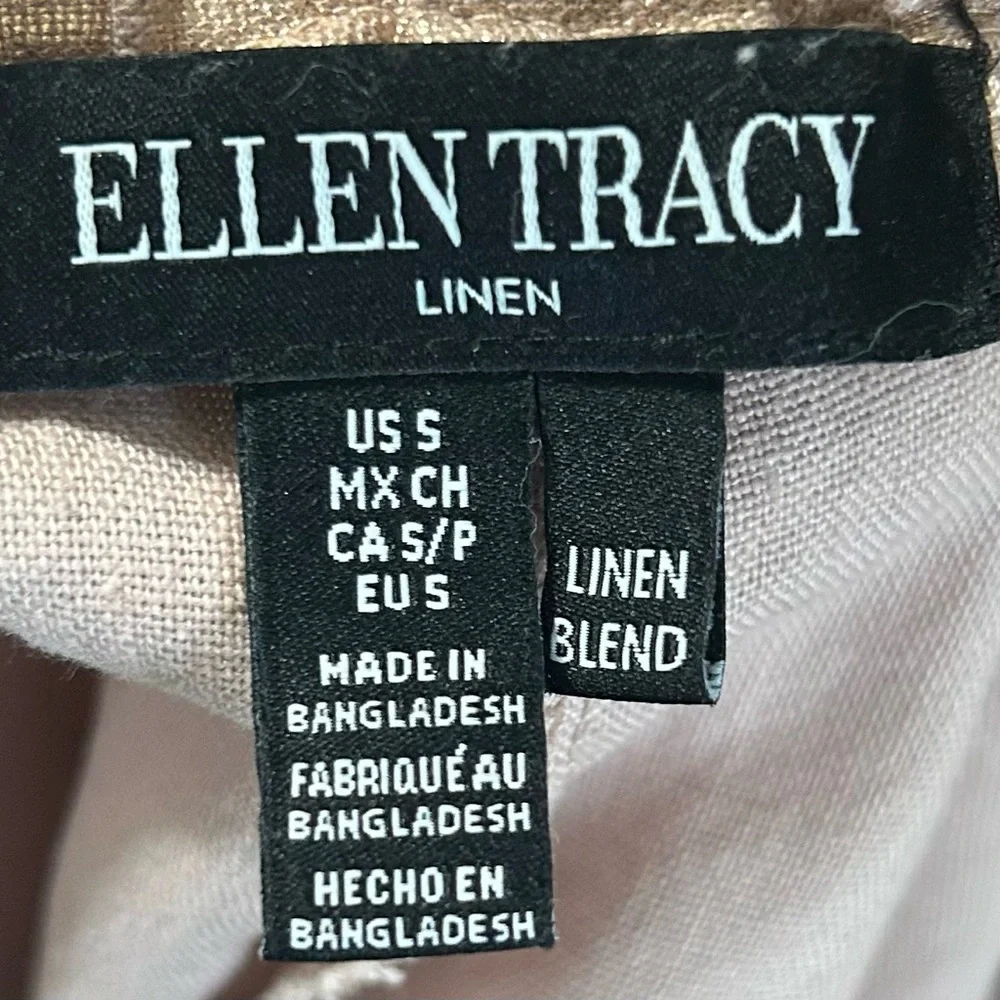 Ellen Tracy Rose Gold Metallic Linen Blend Wide Leg
Drawstring Pants Small - Picture 2 of 7